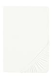 biberna 77144 Jersey-Stretch Spannbetttuch, nach Öko-Tex Standard 100, ca. 90 x 190 cm bis 100 x 200 cm, weiß